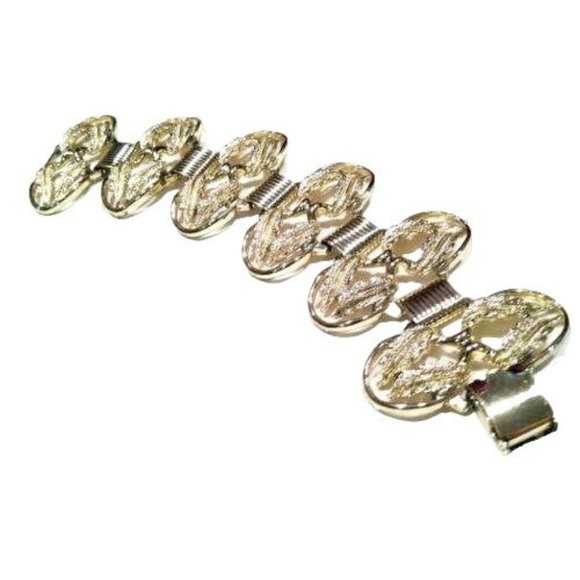 Vintage Book Chain Golden Link Bracelet Whimsical Leaves Design Sustainable Gift - Picture 1 of 5